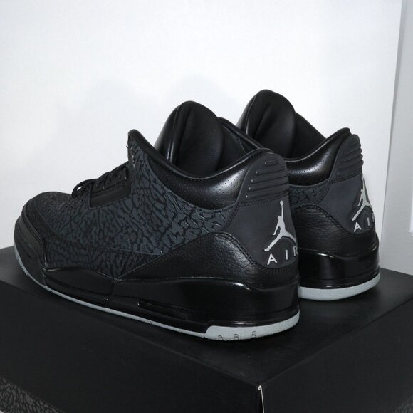 2011 Air Jordan 3 Retro Black FLIP 315767-001 Elephant Print US 11 Worn Once - Picture 7 of 16